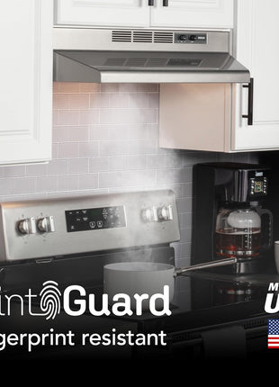 Broan-NuTone 4130SF Fingerprint Resistant Ductless Under-Cabinet Range Hood, 30-Inch, Stainless Finish with Print Guard