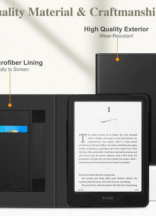 Fintie Case for 7 inch/6.8 inch Kindle Paperwhite(12th/11th Generation-2024/2021) and Kindle Colorsoft Signature Edition -Slim Foldable Stand Cover Auto Wake/Sleep for Paperwhite 2024, Black | Slim, Auto Wake/Sleep, Paperwhite 2024, Black