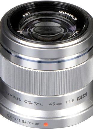 OM SYSTEM Olympus M.Zuiko Digital 45mm F1.8 Silver for Micro Four Thirds System Camera, Compact Design Beautiful, Bokeh Bright | 45mm Prime, F/1.8, Msc Af, 7-Blade Circular Diaphragm, 37mm Filter, 116 G