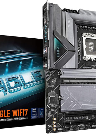 GIGABYTE Z890 Eagle WIFI7 Intel Core Ultra (Series 2) LGA 1851 Motherboard, ATX, DDR5, 4X M.2, PCIe 5.0, USB4, WIFI7, 2.5GbE LAN, EZ-Latch