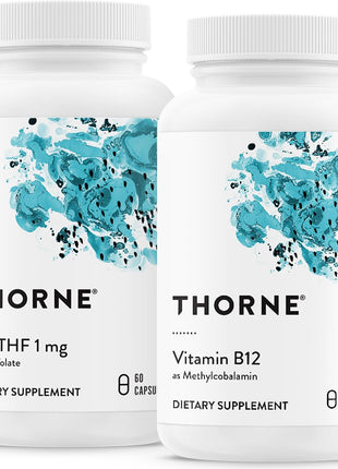THORNE - 5-MTHF & Vitamin B12 Bundle - Cardiovascular & Nerve Support - 60 Servings