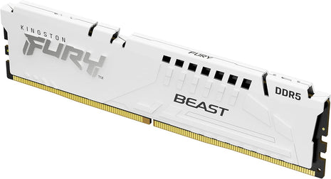 Kingston FURY Beast White 128GB (4x32GB) 5200MT/s CL40 DDR5 XMP DIMM | Overclocking | Intel XMP 3.0 | Kit of 4 | KF552C40BWK4-128