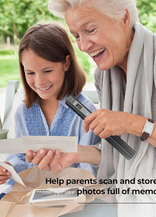 MUNBYN Portable Scanner, 900 DPI Handheld Wand Scanner, A4, 16GB SD, Black | A4 document/photo scanning, JPG/PDF output, flat scanning, USB transfer to PC/laptop, 16GB SD card included, no driver needed