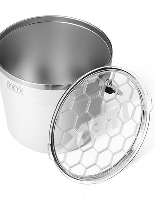 YETI Rambler Beverage Bucket, Double Wall Vacuum Insulated Ice Bucket with Lid, White