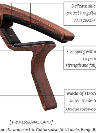 Guitar Capo 2 Pack Capo Guitar Clamp Kapo for Acoustic Electric Bass Guitar Ukulele