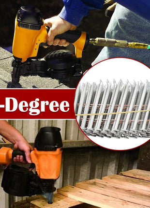 findmall 1-1/2 Inch 3600 Count Siding Nails 15-Degree Wire Collated Coil Full Round Head Hot-Dipped Galvanized Siding Nails