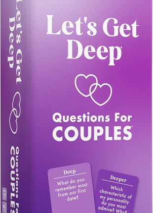 Let's Get Deep by Relatable, A Question Card Game for Couples, Great for Date Night Ideas, Couples Gifts, Wedding Gifts, and Long Distance Relationship Gifts, Includes 200 Cards to Build Up Intimacy