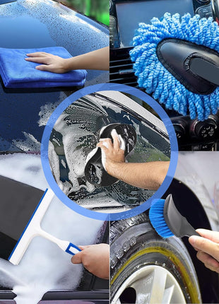 Car Wash Detailing Kit, Car Washing Kit with Foam Gun, Car Wash Brush | Car Wash Kit High-Pressure Foam Spray, Car Cleaning Bucket,Towels Tire Brush Car Washing Kit Is Complete Car Care Tools