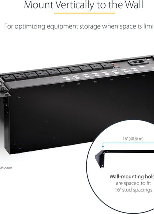 StarTech.com 3U 19in Steel Vertical Wall Mount Equipment Rack Bracket