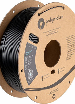 Polymaker PETG Filament 1.75mm 1kg Black 3D Printer Filament, PolyLite PETG 3D Printing Filament 1.75mm, Dimensional Accuracy  0.03mm, Print with Most 3D Printers