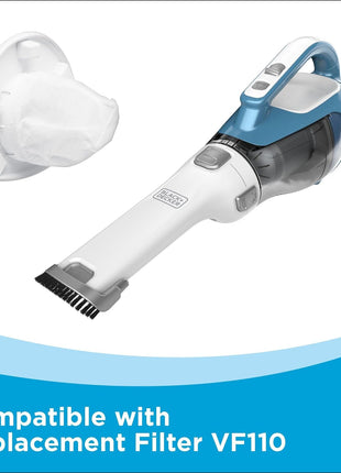 Black+Decker, Dustbuster AdvancedClean Handheld Vacuum Cordless, Compact Home and Car Vacuum with Crevice Tool, Rotating Nozzle and Charging Station