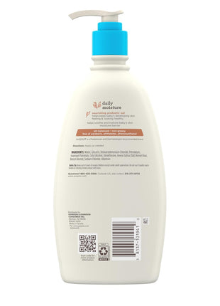 Aveeno Baby Daily Moisture Body Lotion for Sensitive Skin, Hypoallergenic Moisturizing Baby Lotion with Nourishing Oatmeal to Deeply Moisturize Baby's Skin, Fragrance-Free, 18 fl. oz