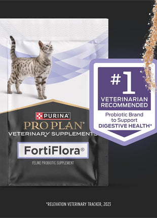 Purina Pro Plan Veterinary Supplements FortiFlora Daily Probiotics for Cats for Digestive Gut Health and Diarrhea - 30 ct. Box