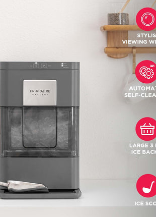 FRIGIDAIRE Gallery Countertop Crunchy Chewable Nugget Ice Maker, 44lbs per Day, Auto Self Cleaning, 2.0 Gen, Black