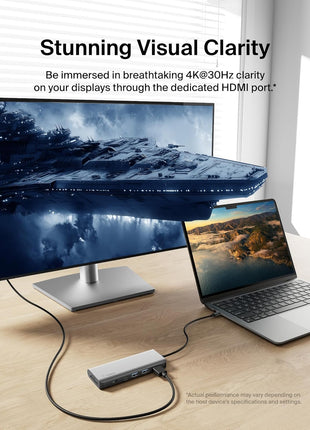 Belkin USB-C Hub, 7-in-1 MultiPort Docking Station for MacBook & Windows - 85W USB-C Power Delivery 3.0, 4K HDMI 1.4, 2x USB-A 3.0, SD 3.0, Micro SD 3.0, & 3.5mm Audio Jack