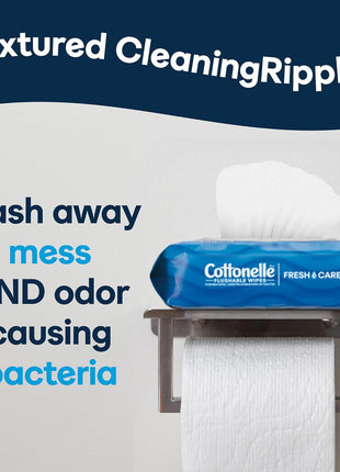 Cottonelle Fresh Feel Flushable Wet Wipes, Adult Wet Wipes, 8 Flip-Top Packs, 42 Wipes Per Pack (336 Total Wipes), Packaging May Vary
