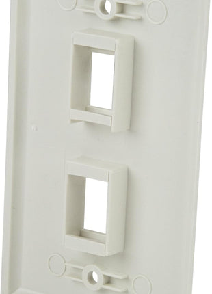 StarTech.com Dual Outlet RJ45 Universal Wall Plate White | Mounting plate, Two universal keystone module openings, Single-gang, Organized network cabling at the wall