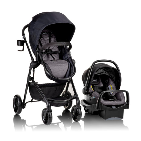 Evenflo Pivot Modular Travel System w/LiteMax Preemie and Infant Car Seat | 6 Modes of Use, Rear-Facing Mode for Infants 3-30 lbs, Stroller use up to 50 lbs (Casual Gray)