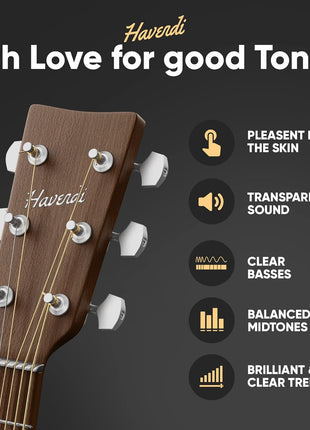 HAVENDI® Acoustic Guitar Strings Phosphor Bronze Coating I Premium Brilliant Sound Quality I Includes 3 Picks