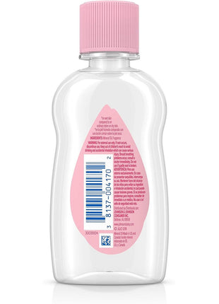Johnson's Baby Oil, Pure Mineral Oil to Prevent Moisture Loss for Newborn, Kids, & Adults, Gentle, Soothing Baby Massage Oil, Dry Skin Relief, Hypoallergenic, Original Scent, Baby Essentials, 3 fl. oz