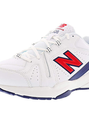 New Balance Men's 608 V5 Casual Comfort Cross Trainer, White/Navy, 10.5