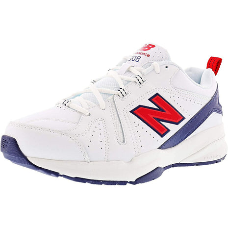 New Balance Men's 608 V5 Casual Comfort Cross Trainer, White/Navy, 10.5