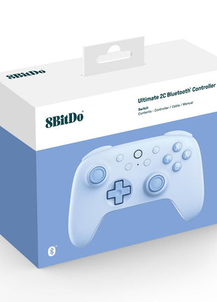 8BitDo Ultimate 2C Bluetooth Controller for Switch/Switch 2, Wireless Controller with 6-Axis Motion Control, Rumble Vibration, Refined D-Pad and Bumpers, and Hall Effect Joysticks (Blue)