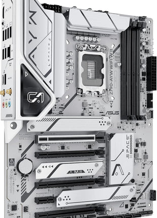 ASUS Z790-AYW WiFi W II Intel Z790 (LGA 1700) ATX Motherboard with PCIe® 5.0, 3X M.2, 12+1 DrMOS, DDR5, WiFi 6, 2.5Gb LAN, HDMI, USB 10Gbps Type-C®, USB 10Gbps Type-C®, ThunderboltTM, USB4®, Aura Sync