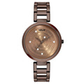 Helix by Timex Analog Watch for Women with Rose Gold Round Dial & Brown Stainless Steel Bracelet Band Water Resistant Women's Wrist Watches - TW054HL05
