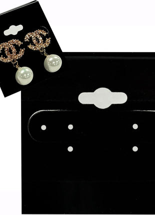 Adorox 200 Piece Black Earring Card Holders with Back Hook – Perfect for Earring Display and Organization
