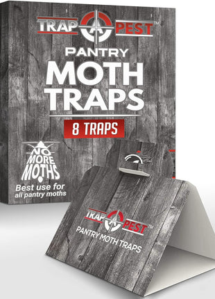 8 Pack Pantry Moth Traps- Safe and Effective for Food and Cupboard- Glue Traps with Pheromones and Anti bacterial for Pantry Moths