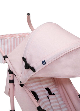 babyGap Classic Stroller - Lightweight Stroller with Recline, Compact Fold & Removable Parent Organizer - Made with Sustainable Materials, Pink Stripes