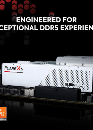 G.SKILL Flare X5 Series DDR5 RAM (AMD EXPO) 32GB (2x16GB) 6000MT/s CL28-36-36-96 1.40V Desktop Computer Memory U-DIMM - Matte White (F5-6000J2836G16GX2-FX5W)