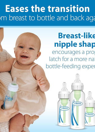 Dr. Brown's Natural Flow Level 2 Narrow Baby Bottle Silicone Nipple, Medium Flow, 3m+, 100% Silicone Bottle Nipple, 6 Count