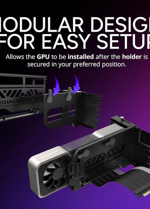 Cooler Master Vertical GPU Card Holder Kit V3, PCIe 4.0 5.0 Motherboards GPUs RTX 5090 RX 9070 XT, ABS Casing, 165mm Length, Modula Adjustable for E-ATX ATX Micro ATX Case