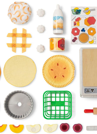 Melissa & Doug Make and Bake Pies Pretend Play Food Set and Wooden Oven with Squishy Dough for Ages 3+ - FSC Certified