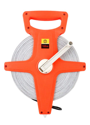 QWORK Tape Measure, 1/2" x 330' Open Reel Dual Sided Fiberglass Tape Measure for Engineer, Yard and Field, Measuring Tape