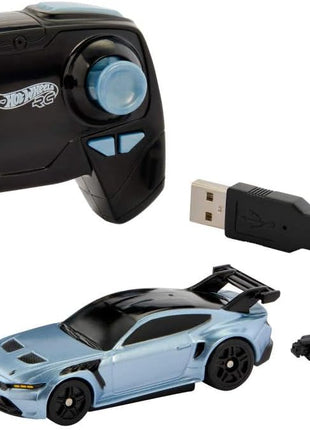 Hot Wheels RC Ford Mustang, Remote-Control Toy Car | 1:64 Scale Booster Button to Race & Stunt On or Off Track, Recharge with USB Cable, Full-Function