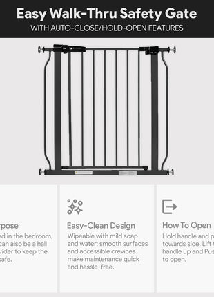 BalanceFrom Easy Walk-Thru Safety Gate for Doorways and Stairways with Auto-Close/Hold-Open Features, 30-Inch Tall, Fits 29.1-33.8 Inch Openings, White | 30" Tall Gate for Doorways and Stairways with Auto-Close/Hold-Open