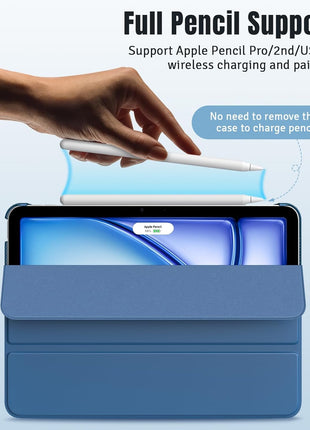 TiMOVO Case for iPad Air 11 Inch M4/M3/M2, Air 5th/4th Gen 10.9",Abyss Blue | Slim Stand, Hard Translucent Back Cover, Support Touch ID, Auto Wake/Sleep