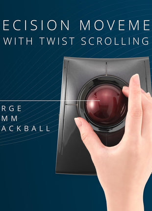 Kensington SlimBladeTM Pro Wireless Trackball, Rechargeable Battery, Bluetooth 2.4GHz Connection Options (K72080WW) | Rechargeable battery, Bluetooth and 2.4GHz connection options, precise ergonomic control