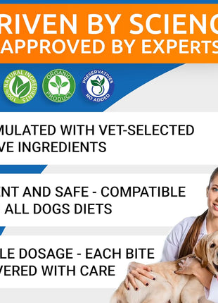 Allergy Relief Chews + Probiotics for Dogs - Digestive Enzymes for Allergies Itchy Skin w/Fish Oil Omega 3 - Dogs Digestive Health - Gas, Diarrhea,