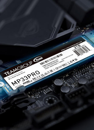 TEAMGROUP MP33PRO 2TB SLC Cache 3D NAND TLC NVMe 1.3 PCIe Gen3x4 M.2 2280 Internal SSD R/W Speed Up to 3500/3000 MB/s Laptop & Desktop TM8FPD002T0C101