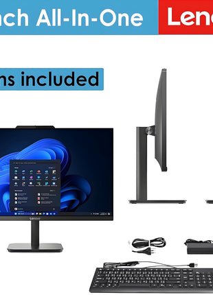 Lenovo 23.8" i3-N305 16GB 512GB SSD All-in-One Desktop Computer | FHD AIO Display, WiFi 6, Bluetooth 5.2, Windows 11, Lifetime Office 365 for Web, White, Home Office