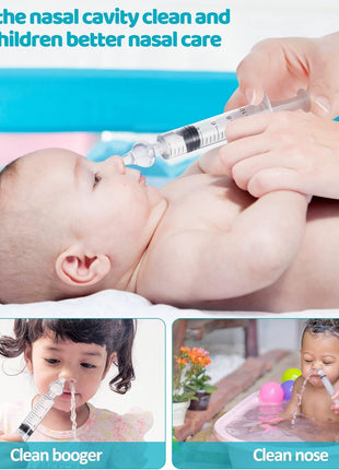 Baby Nasal Aspirator, Sinus Rinse System Professional Baby Nasal Irrigator- Portable Infant Nose Cleaner Quick Rinse Device for Newborn Infants Kids Children- BPA Free More Convenient, 4 Packs 1