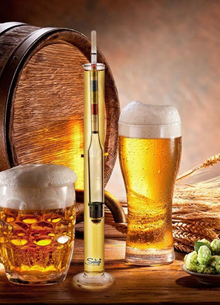 SOLIGT Triple Scale Hydrometer and Glass Test Jar for Wine, Beer, Mead & Cider   ABV, Brix and Gravity Test Kit