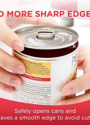 Kitchen Mama Auto Electric Can Opener, Red | Automatic, Hands Free, Smooth Edge, Food-Safe, Battery Operated