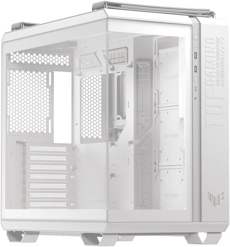 ASUS TUF Gaming GT502 Horizon White ATX Mid-Tower PC Case, Boundless Panoramic Design, Dual-Chamber, Tool-Free Side Panels, Front USB 10 Gbps Type-C, 2 Year Warranty