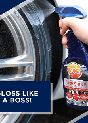 303 Products High Gloss Tire Shine And Protectant - Long Lasting, Water Based Formula - Lasts For Weeks - No Harmful Silicones - Lasts Weeks Not Days, 16 fl. oz. (30395CSR) Packaging May Vary