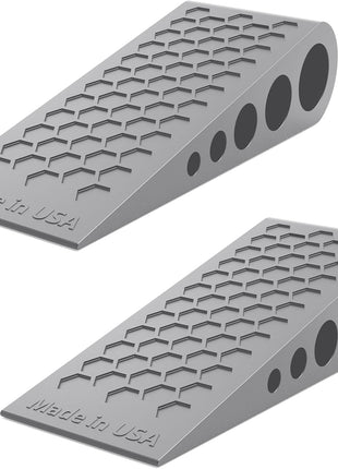 Door Stoppers for Bottom of Door Premium Floor Rubber Door Stop Wedge Made in USA Heavy Duty Honeycomb Design for Carpet, Tile, Ideal for Home, School, Commercial, Gray 2-Pack